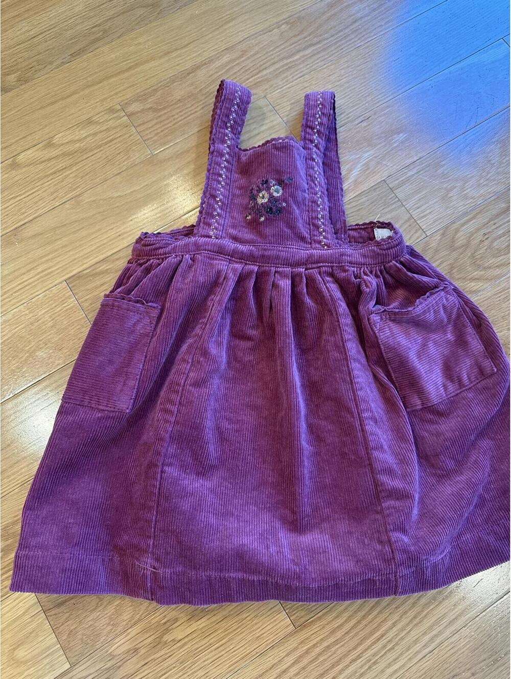 Jamie Kay Embroidered Corduroy Pinafore Dress